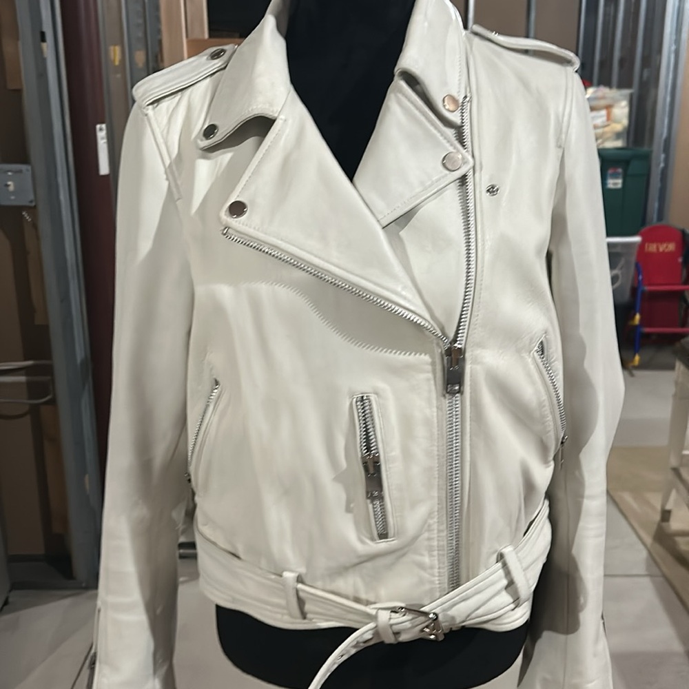 AQUA white leather jacket - Picture 2 of 4
